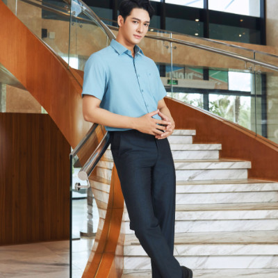 Quần tây nam đen không ly Khatoco