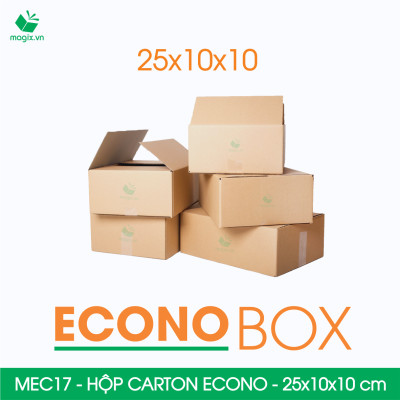 MEC17 - 25x10x10 cm - Combo 100 thùng hộp carton trơn siêu tiết kiệm ECONO