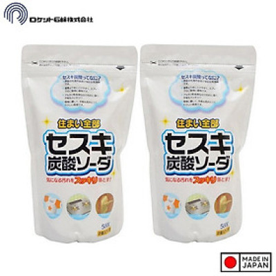 Combo 2 túi bột baking soda Sesuki 500g (tẩy trắng) Rocket nội địa Nhật Bản