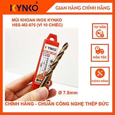 MŨI KHOAN INOX KYNKO HSS-M2-075 đường kính phi 7.5mm
