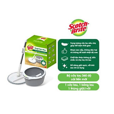 Cây lau nhà thông minh thế hệ mới xoay 360 độ 3M SCOTCH-BRITE T6 PD-19
