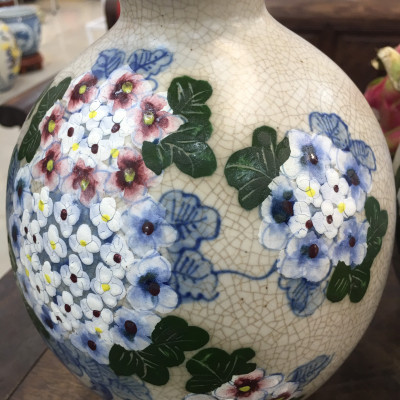 Lọ Hoa Hút Lộc Cổ Nhỏ Đắp Nổi