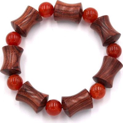 Vòng tay chuỗi hạt hồng mộc hình ống tre HMB4