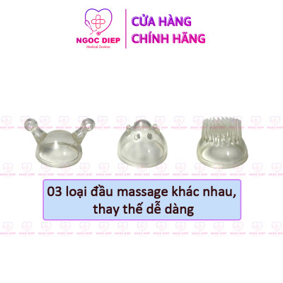 Máy massage cầm tay cắm điện 3 đầu 2 cấp độ OROMI OMR-615 - Bảo hành chính hãng 2 năm