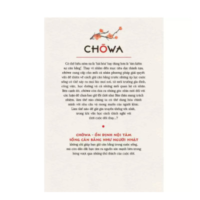 Chòwa - Ổn Định Nội Tâm Sống Cân Bằng Như Người Nhật (PNB)