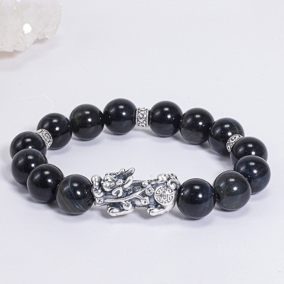 Vòng tay đá thiên nhiên phối tỳ hưu bạc - Ngọc Quý Gemstones