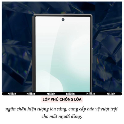 Miếng dán kính cường lực không viền màn hình cho Samsung Z Fold 7 hiệu Nillkin H+ Pro - Phủ Nano, vát cạnh 2.5D, mỏng 0.2mm, Chống Lóa - Hàng chính hãng