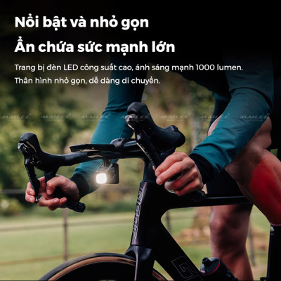 Đèn Xe Đạp Cao Cấp CBL-1000 lumens, dung lượng 1800 mAh Magic Shine , kèm giá đỡ và remote kèm theo (đủ phụ kiện) - Mai Lee