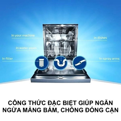 [HCM Hỏa Tốc] Hộp 4,0kg muối rửa chén Finish Salt (2 GÓI 2KG/HỘP) - (Hỗ trợ làm mềm nước khoan nước của máy rửa chén)