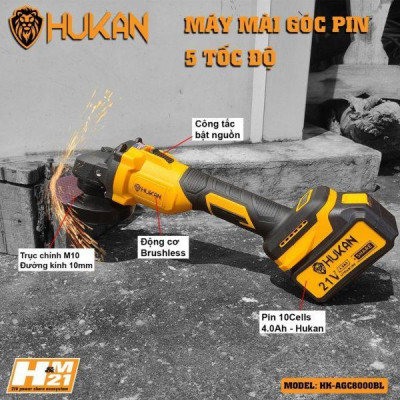 MÁY MÀI PIN 4000MA HK-AGC8000BL HUKAN ( 2PIN ) - HÀNG CHÍNH HÃNG