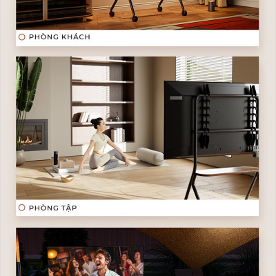 Giá treo tivi di động 32-80 INCH kệ treo tivi có bánh xe di chuyển khung thép phủ sơn chắc chắn thương hiệu IGA - GM189