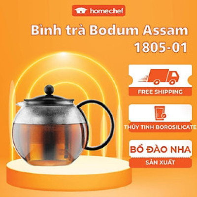 Bình pha trà kiểu Pháp Bodum Assam 1805-01, dung tích 1L, sản xuất Bồ Đào Nha | Hàng chính hãng