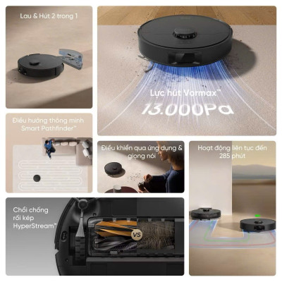 Robot Hút Bụi Lau Nhà Dreame D20 Lực Hút 13.000 Pa - Hàng Chính Hãng