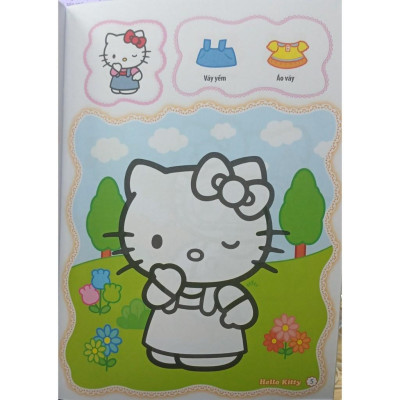 Sách - Bé Tô Màu Hello Kitty - Trang Phục Sành Điệu - Tặng Kèm Sticker Xinh Xắn - Minh Thắng