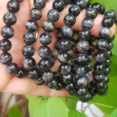 Vòng tay chuỗi đá mắt hổ tự nhiên đen xanh size hạt nhỏ 8mm 21 hạt bóng đẹp cung sanh nữ mệnh thủy mệnh mộc đeo may mắn đá tự nhiên tốt sức khỏe công việc tốt đẹp tài lộc hanh thông xinh tay rẻ đẹp ạ