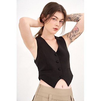 DOTTIE - Áo gi lê dáng lửng - Đen - T0748