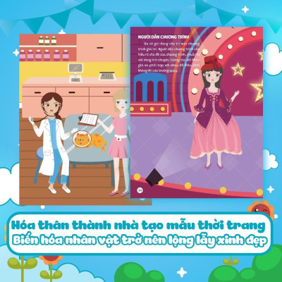 Sách - Sáng Tạo Thời Trang: Thời Trang Nghề Nghiệp - Bóc Dán Hơn 100+ Stickers Quần Áo, Phụ Kiện Cho Bé Gái - Megabook