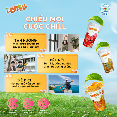 [COMBO 6 LY] iChill Dâu Tây Atiso Đỏ Nước Thanh Nhiệt Sấy Thăng Hoa Từ Trái Cây Tự Nhiên
