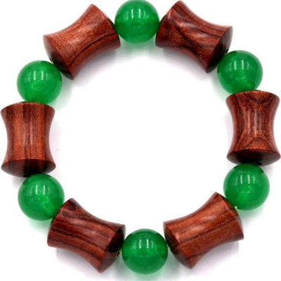 Vòng tay chuỗi hạt gỗ hồng hình ống tre HMS9