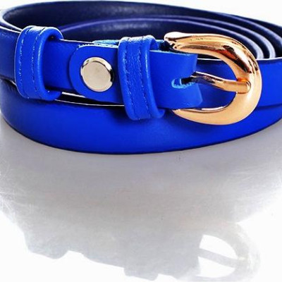 Thắt lưng nữ da bò Huy Hoàng cỡ nhỏ màu xanh dương HT5113