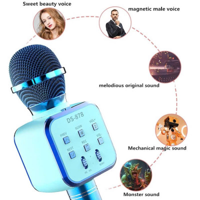 Micro Karaoke Bluetooth kèm loa kết nối điện thoại, máy tính bảng Hát Không Dây, Nghe Nhạc, Hỗ Trợ Kết Nối Thẻ Nhớ, USB Pin sạc MÀU ĐEN - Hàng Chính Hãng