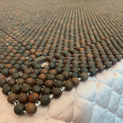 Chiếu Hạt Gỗ Trắc Mộc Cao Cấp - Kích Thước 1,5mx1,9m hạt 1.2cm ( video , hình thật )