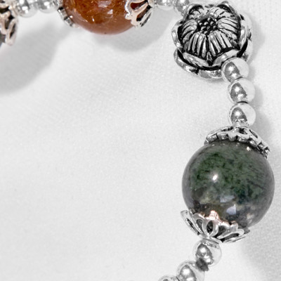 Vòng Thạch Anh Tóc Xanh Phối Thạch Anh Tóc Đỏ Ngọc Quý Gemstones