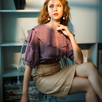 Áo Organza Mường Hoa TOP181 thời trang thiết kế Hity