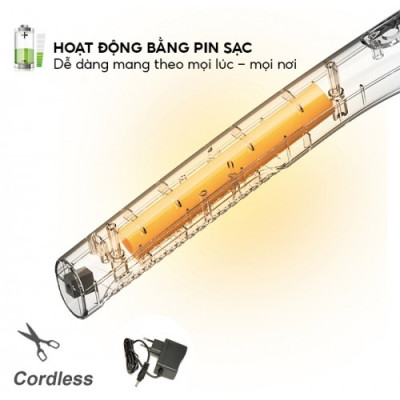 Máy Massage Cầm Tay Nikio NK-177 - Không Dây Pin Sạc, 7 Đầu Mát Xa Độc Đáo, 5 Chế Độ, 6 Tốc Độ Matxa, Hỗ Trợ Giảm Đau Cơ, Cứng Khớp, Thư Giãn Toàn Thân - Tay Cầm Dài Dễ Thao Tác