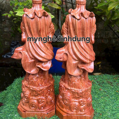 Tượng  thánh trần quốc tuấn trần hưng đạo vương bằng gỗ hương đá  cao 40cm