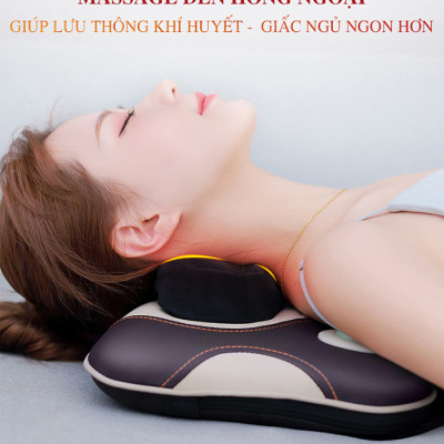 Máy (Gối) Massage Đấm Bóp Cổ Vai Gáy Nikio NK-136DC - Xoa Bóp Con Lăn Kết Hợp Hồng Ngoại, Hỗ Trợ Mát Xa Lưng, Đùi, Tay, Giảm Đau Nhức Toàn Thân - Pin Sạc Không Dây Tiện Lợi