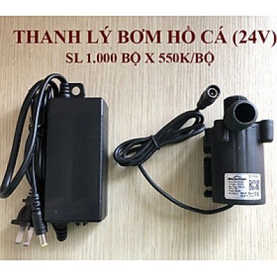 BƠM CHÌM HỒ CÁ BLUEFISH LOẠI NHỎ (24V DC) GIÁ THANH LÝ (1 bộ bao gồm 1 bơm chìm và 1 bộ AC chuyển đổi dòng điện) thích hợp sử dụng cho bể cá, hệ thống thuỷ canh, hồ thuỷ sinh nhỏ
