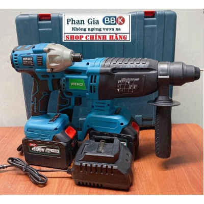 Combo 2Món  Máy khoan bê tông & Chuyên Vít Pin 15Cell-Động cơ từ mạnh mẽ.