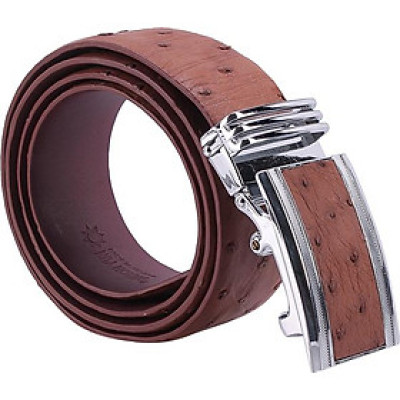 Thắt Lưng Nam Da Đà Điểu Bản Lớn Da Hột Huy Hoàng HT4436 - Nâu Đỏ