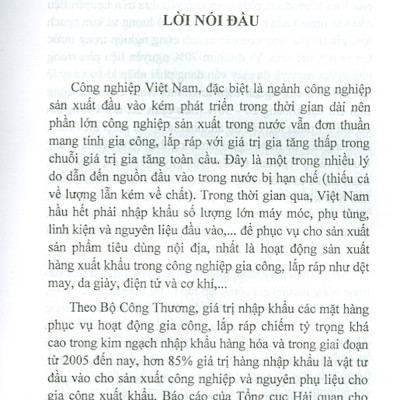 Nhập Khẩu Đầu Vào Trong Công Nghiệp Gia Công Ở Việt Nam