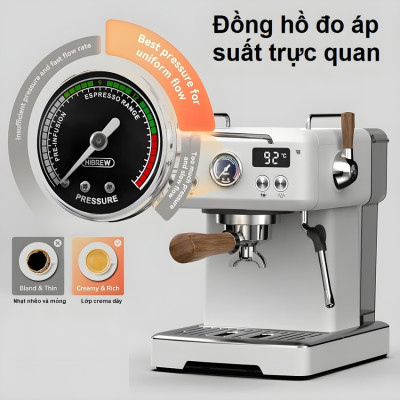 Máy pha cà phê Espresso chuyên nghiệp HiBREW H10 Plus Thương hiệu cao cấp Mỹ 1230W, Áp suất 20 Bar - Hàng Nhập Khẩu (Bảo Hành 12 Tháng)
