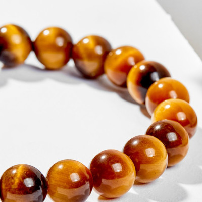 Vòng Tay Phong Thủy Đá Mắt Hổ Vàng Nâu Phối Charm Tuổi Tý Bạc Mạ Vàng 24K (8mm) Mệnh Thổ, Kim Ngọc Quý Gemstones