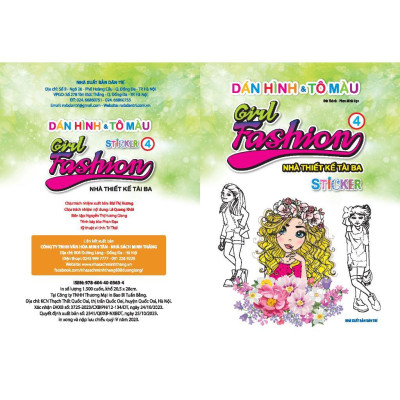 Sách - Dán Hình & Tô Màu Sticker Girl Fashion Nhà Thiết Kế Tài Ba - Tập 4 - Minh Thắng