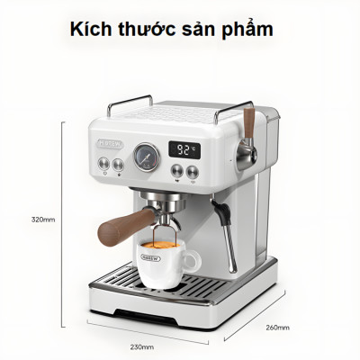 Máy pha cà phê Espresso chuyên nghiệp thương hiệu Mỹ cao cấp HiBREW H10 Plus - Hàng Nhập Khẩu