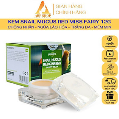 KEM MISSFAIRY ỐC SÊN - HỒNG SÂM 12G - CHỐNG NHĂN CHỐNG LÃO HOÁ
