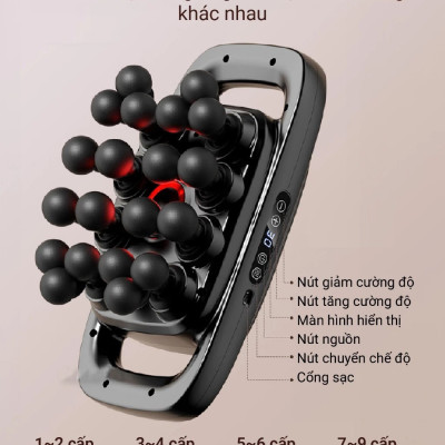 [Tặng củ sạc + cáp sạc] Máy Massage Toàn Thân Cầm Tay , Máy Mát Xa Đấm Lưng, Chân, Tay, Vai, Cổ 20 Đầu GDV S3C-20C - Hàng Chính Hãng