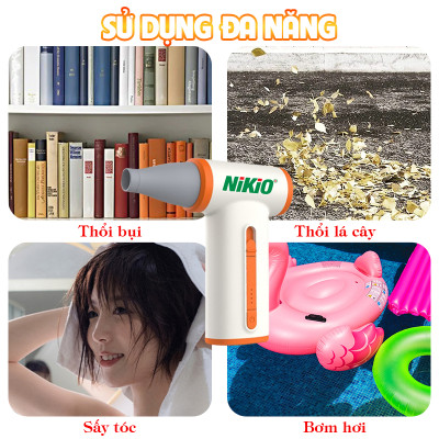Máy thổi bụi cầm tay, máy thổi phản lực mini Nikio ST-805B - Thổi lá cây, thổi nước cực mạnh