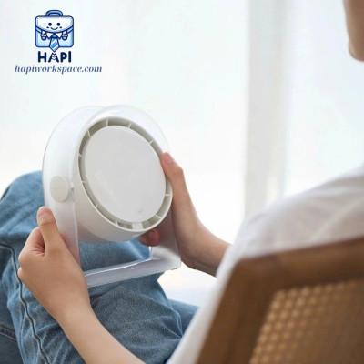 Quạt để bàn hàng chính hãng WiWU Snow Small Hurricane 2.000mAh Wi-FS07: Quạt mini tích điện, điều chỉnh góc độ