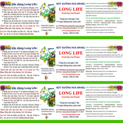 5 KG Bột Dưỡng Hoa Tươi Lâu Longlife SG ISRAEL