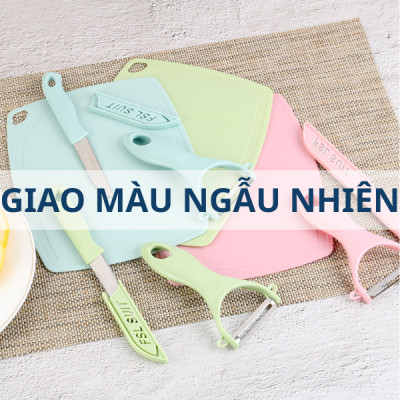 Bộ Dao Thớt Gọt Hoa Quả Mini, Dao Nạo Rau Củ Trái Cây Hoa Quả Nhỏ Gọn Cho Nhà Bếp, Du Lịch, Cắm Trại