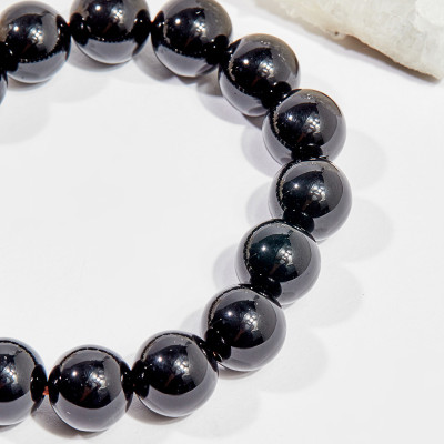 Vòng tay phong thủy đá obsidian charm tài lộc 10mm mệnh thủy , mộc - Ngọc Quý Gemstones