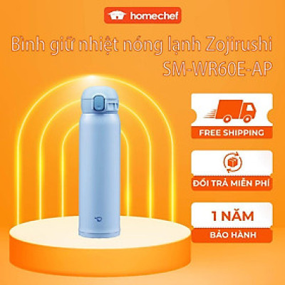 Bình giữ nhiệt nóng lạnh Zojirushi SM-WR60E-AP, dung tích 0.6L, bảo hành giữ nhiệt 1 năm | Hàng chính hãng
