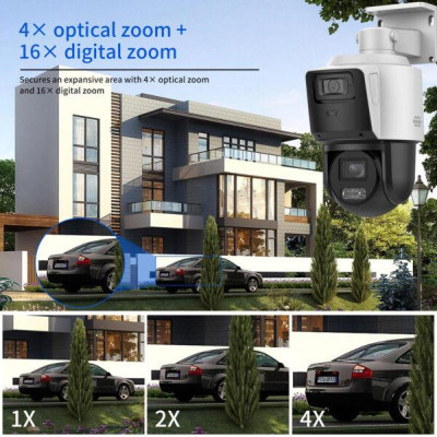 Camera IP 2 mắt Hikvision 8MP DS-2SE3C404MWG-E/14 Nhìn đêm rõ nét, zoom quang 4x, quay quét 360 độ - Hàng chính hãng