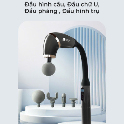 Máy massage cầm tay Buheung MK-229, thiết kế công thái học, 4 đầu massage, BH chính hãng 12 tháng