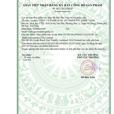 [TẶNG: Folic Acid 165k] Canxi Hữu Cơ New Zealand Nutri Seaweed Calcium 60 Viên - Bổ Sung Canxi, Tăng Chiều Cao, Chống Loãng Xương - Chính Hãng